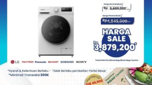 Jangan Kelewatan! Mesin Cuci Front Load 7Kg Sharp Lagi Diskon Gede di Transmart!