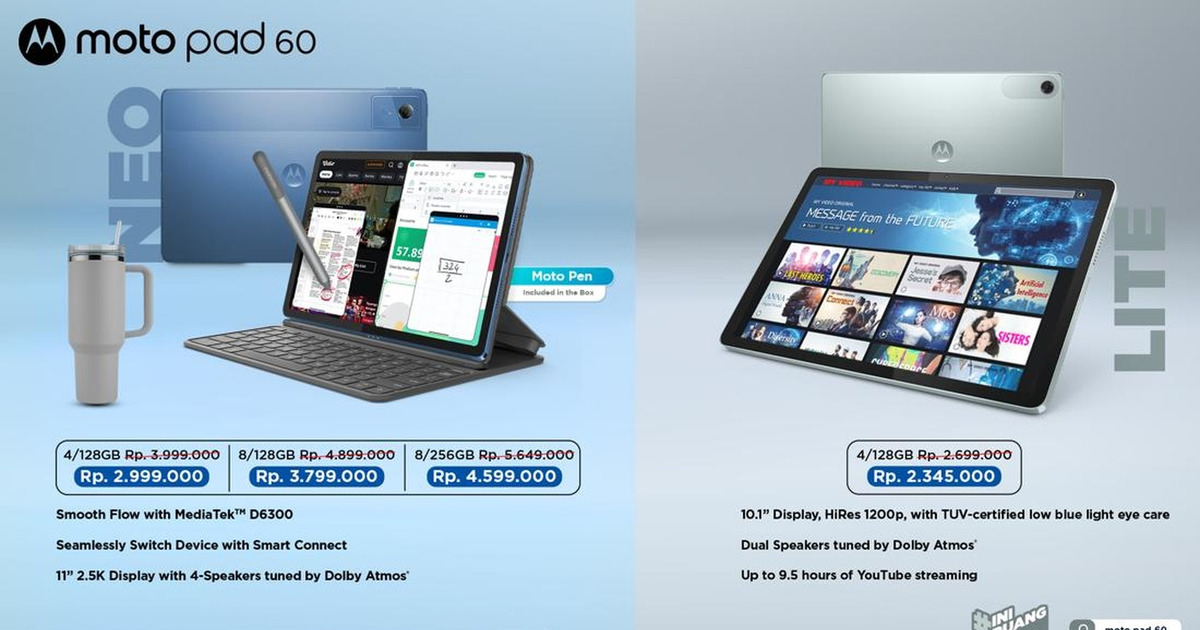 Motorola Luncurkan Moto Pad 60 Tablet Canggih Harga Pelajar